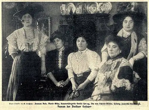 Die Damen der Berliner Hofoper, 1908 Frances Rose, Marie Goetze, Emilie Herzog, Ida von Scheele-Müller, Hedwig Francillo-Kauffmann