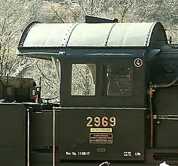 Führerhaus mit Namensschild Alfred Escher