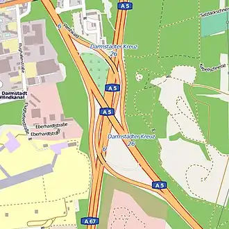 Übersichtskarte Darmstädter Kreuz