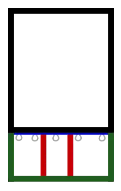 Das Bild im Originalrahmen und die Spannrahmenkonstruktion von hinten