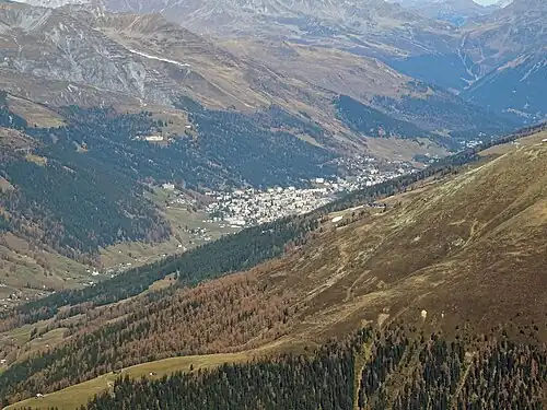 Blick nach Norden auf Davos