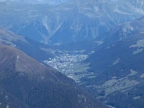 Blick nach Nordosten auf Davos.