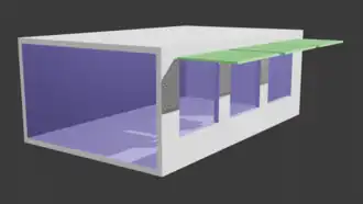 Perforierte oder lamellenförmige horizontale Überhänge (Brise Soleil)