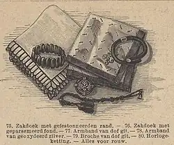 Trauertaschentücher in der Zeitschrift De Bazaar (1887)