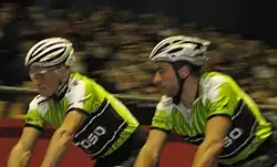 Dimitri De Fauw (r.) mit Steven De Neef beim Genter Sechstagerennen (2008)