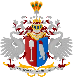 Wappenvariante Ende 16. und Beginn 17. Jahrhundert (Schaufel und Falke)