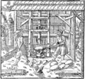 Maschine von 1556. Aus De re metallica.