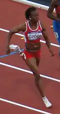 Delphine Atangana – ausgeschieden als Sechste in 11,56&nbsp;s