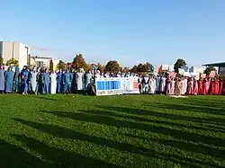 Extinction-Rebellion-Demonstration in den Farben der Klimastreifen, Oktober 2019, Berlin