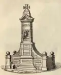 Zeitgenössische Zeichnung des Denkmals der 11er bei Morsbronn