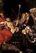 Grablegung Christi, Öl auf Leinwand, 280 × 194&nbsp;cm, Musei Civici, Novara, 1625