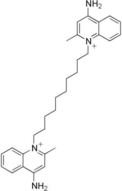 Strukturformel des Dequalinium-Kations