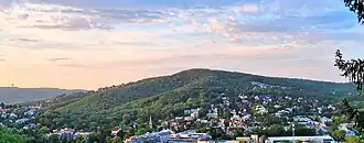 Der Satzberg in Wien Hütteldorf, Blick vom südlich gelegenen Himmelhof, Mai 2024