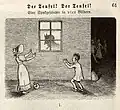 „Der Teufel! Der Teufel! Spukgeschichte in vier Bildern“, #1 („Fliegende Blätter“, 1884).