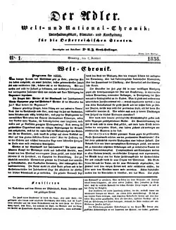 Titelblatt der ersten Ausgabe