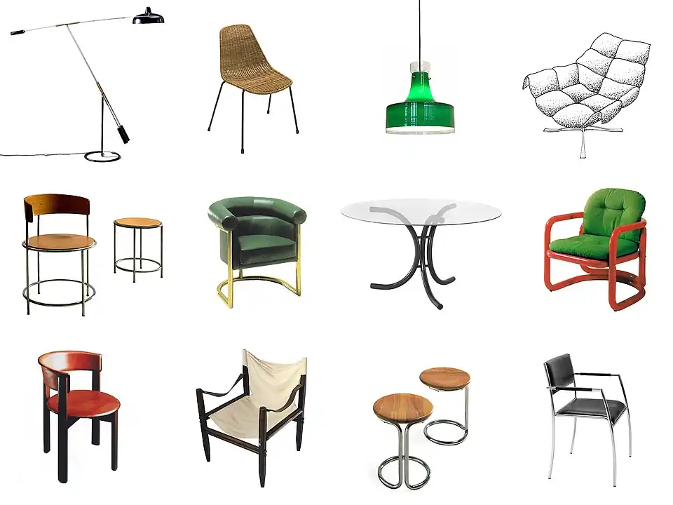 Bekannte Designobjekte von Gian Franco Legler