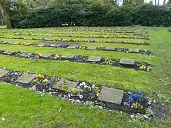 Deutsche Kriegsgräberstätte Hamburg-Ohlsdorf. Areal: Kriegsgräber des 1. Weltkriegs, weitere Gräberreihen