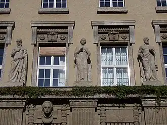Fassadenfiguren an der Deutschen Bücherei Leipzig