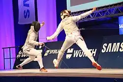 Eva Hampel (rechts) bei den Deutschen Fechtmeisterschaften 2017