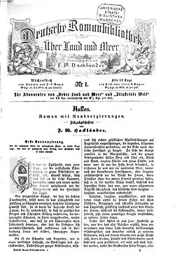 Deutsche Romanbibliothek, 1873, Seite 1.