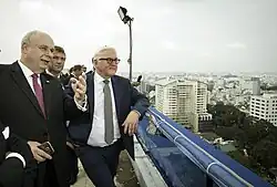 Bundesaußenminister Frank-Walter Steinmeier beim Richtfest