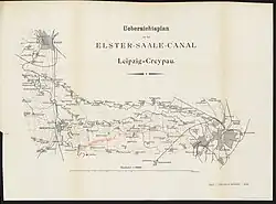 Übersichtsplan für den Elster-Saale-Kanal von 1891