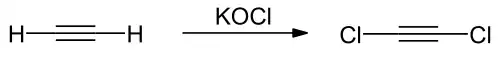 Synthese von Dichlorethin durch direkte Chlorierung von Ethin