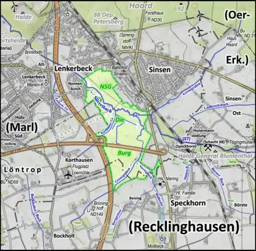 Karte des NSG nebst Umland