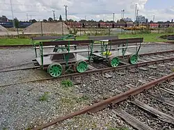 Draisine vor dem Lokschuppen