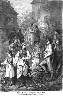 Theodor Pixis (1864): Gruppe in Tracht