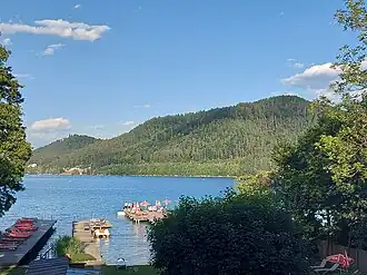 Blick auf Gracarca vom Klopeiner See