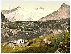 Die Johannishütte mit Großvenediger um 1900