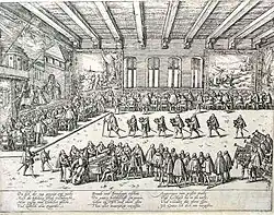 Der Festsaal mit der Brauttafel