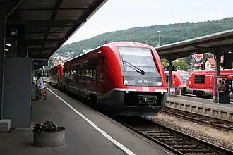 Triebwagen 641 012-0 im Bahnhof Waldshut