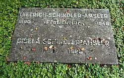 Dietrich Schindler-Amsler (1890–1948) Rechtswissenschaftler. Gisela Schindler-Amsler (1898–1986). Grab, Friedhof Enzenbühl, Zürich