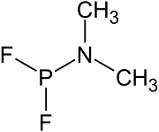 Strukturformel von Dimethylaminophosphordifluorid
