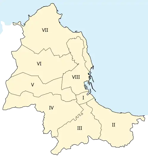 Die 8 Stadtbezirke Palermos