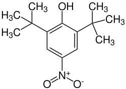 Strukturformel von 2,6-Di-tert-butyl-4-nitrophenol