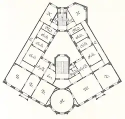 Etagengrundriss zur Bauzeit