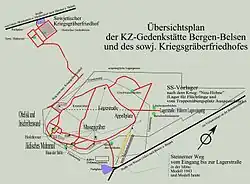 Übersichtsplan zum sowjetischen Kriegsgefangenenfriedhof und zur KZ-Gedenkstätte