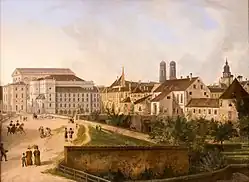 Die Königliche Residenz in München von Nordosten im Jahr 1827