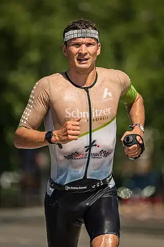 Dominik Sowieja bei den 2025er Ironman-Europameisterschaften in Frankfurt am Main (Deutschland).
