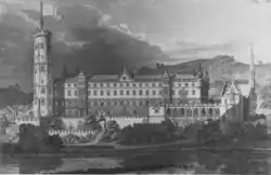 Ein nicht ausgeführter neugotischer Entwurf für das Schloss durch Ludwig Voltz (1846)