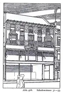 Schadowstraße 31–33, Seitenansicht