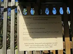 Info-Tafel zur Geschichte der Wasserversorgung des Dorfes