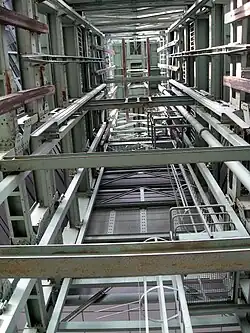 Förderturm von unten