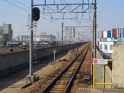 Zweigleisiger Abschnitt Nishio–Nishioguchi