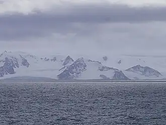 Blick von der Bransfieldstraße auf den Drangov&nbsp;Peak