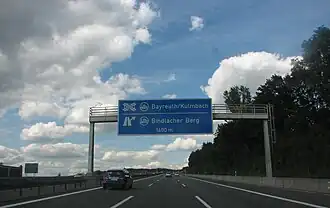 Die A 9 Richtung Berlin am Dreieck