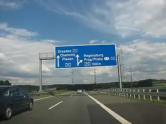 Die A 72 Richtung Chemnitz am Dreieck